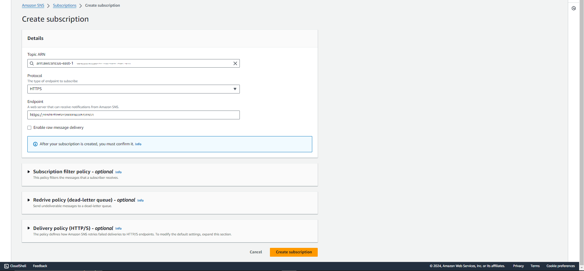create subscription form