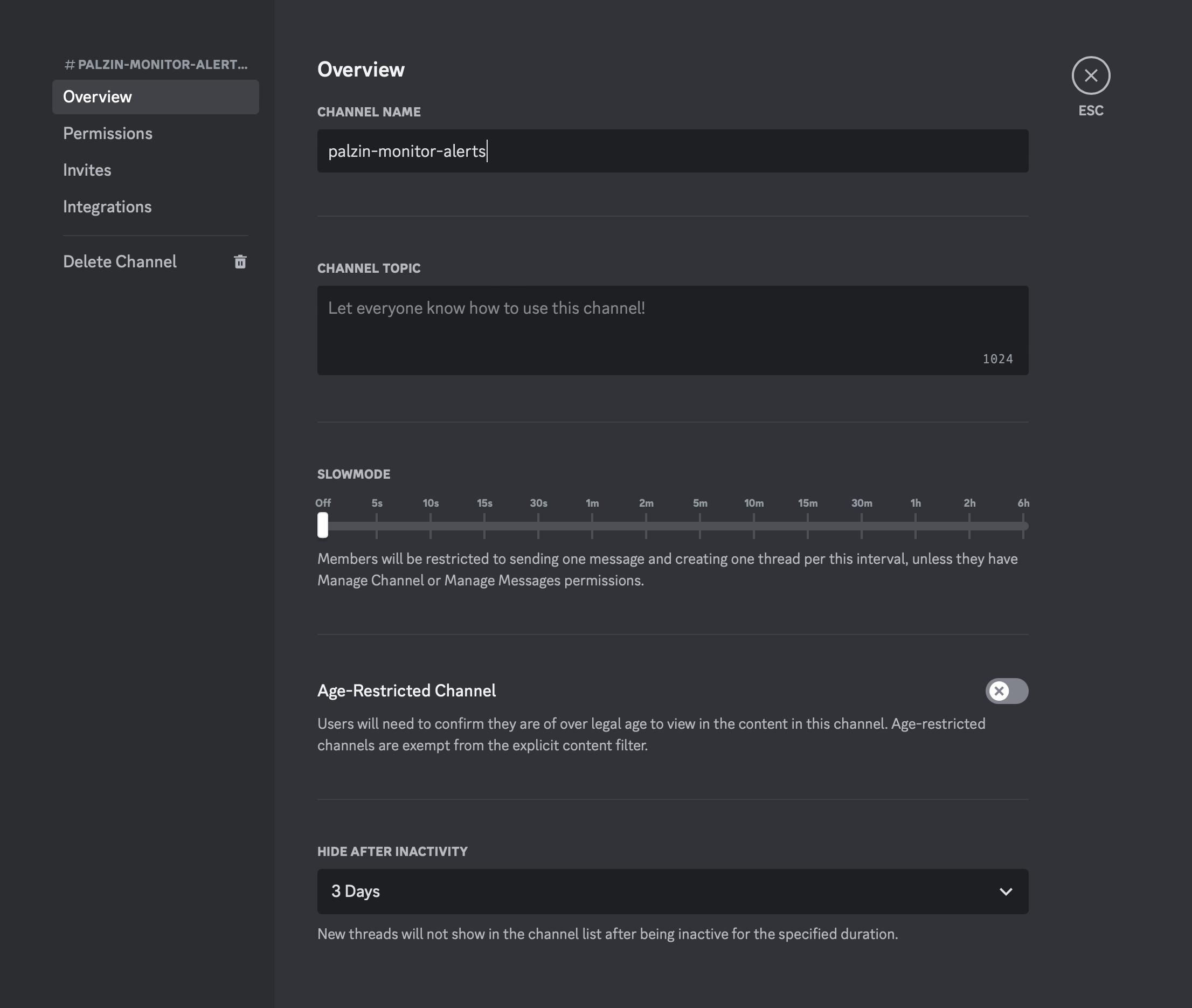 Discord Select Channel